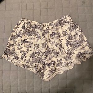 Maison Jules ruffle trim toile shorts